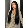 Isıya Dayanıklı Yıkanabilir Yarımay Premium ÇıtÇıt Saç 2# Siyah-Duz-65Cm-231 Gr-2 Adet YanÇıtÇıtSaç