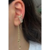 Altın Renk Yıldız Figürlü Sallantılı Ear Cuff (Tek)
