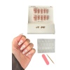 Pembe Renk 10lu Kalp Figürlü Jel Görünümlü Takma Tırnak Set (Yapıştırıcılı)