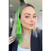 Neon Renk Yan Çıt Çıt Postiş /Yeşil Renk Dalgalı / 45 Cm