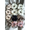 12li Karışık Renk Kurdele Detaylı Peluş Simit Toka Set