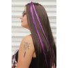 Mor Renk Simli Yan Postiş Hair Tinsel Shiny Hair (50 Cm)