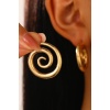 Altın Renk Spiral Halka Küpe (Çift)