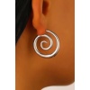 Gümüş Renk Spiral Halka Küpe (Çift)