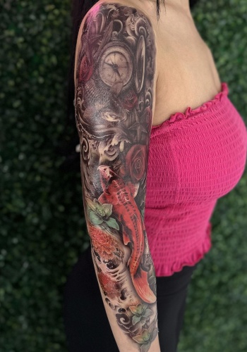 Geçici Balık ve Saat Kol Dövme Tattoo