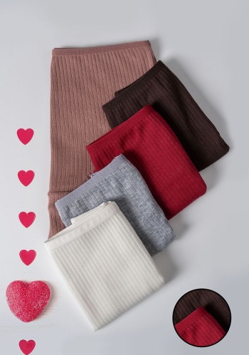 Taffy Kadın 5 li Soft Gri Fitilli Pamuklu Külot