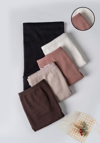 Taffy Kadın 5 li Soft Kahve Fitilli Pamuklu Külot