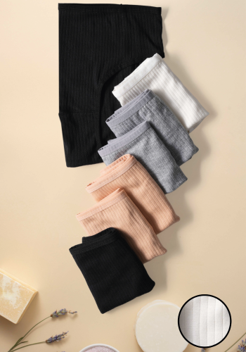 Taffy Kadın 7 li Soft Siyah Fitilli Pamuklu Külot