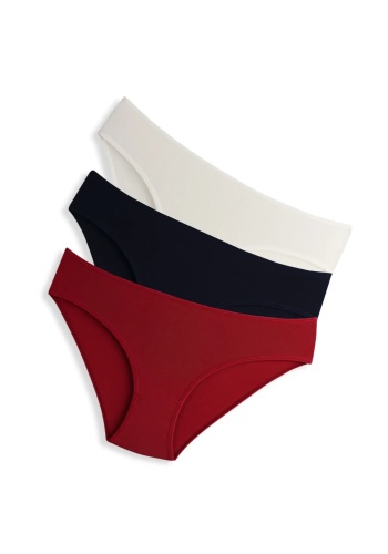 Taffy Kadın Kırmızı Yüksek Bel Külot Pamuklu Likralı 3lü Paket