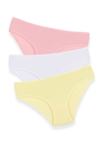 Taffy Kadın Sarı Yüksek Bel Külot Pamuklu Likralı 3lü Paket