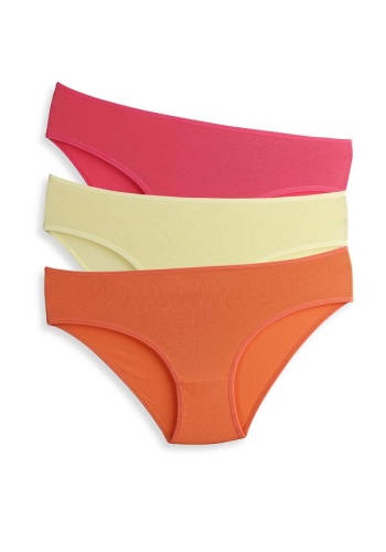 Taffy Kadın Turuncu Yüksek Bel Külot Pamuklu Likralı 3lü Paket