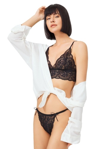 Dantelli Transparan Balensiz Kadın Sütyen Takımı CH1803