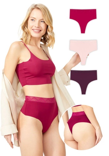 Basic Yüksek Bel Kadın Lazer Kesim Tanga Külot CH4800