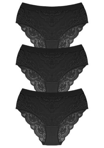 Dantelli Arkası Transparan Büyük Beden Bikini Külot CH6053