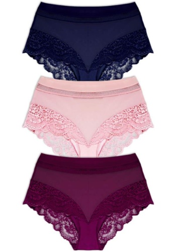 Dantel Detaylı Transparan Büyük Beden Bikini Külot CH6059