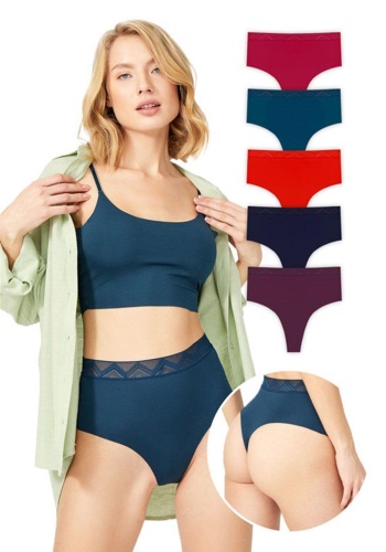 Basic Yüksek Bel Kadın Lazer Kesim Tanga Külot CH4800