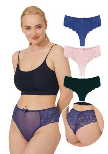 Dantelli Tül Detaylı Brezilya Külot CH6005