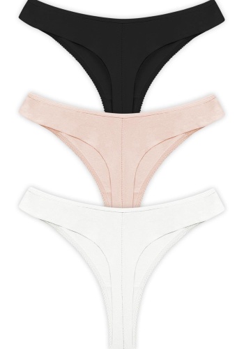 Basic Pamuklu Dantel Detaylı Kadın Tanga Külot CH6042