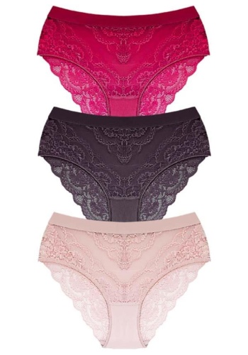 Dantelli Arkası Transparan Büyük Beden Bikini Külot CH6053