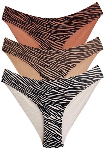 Desenli Basic Lazer Kesim Bikini Külot CH6179