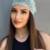 Su Yeşili Renk Simli Fular
