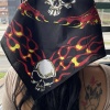 Siyah Renk Kurukafa Figürlü Bandana