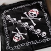 Siyah Renk Kurukafa Figürlü Bandana