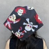 Siyah Renk Kurukafa Figürlü Bandana