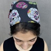 Siyah Renk Kurukafa Figürlü Bandana