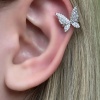 Gümüş Renk Kelebek Figürlü Ear Cuff (Tek)