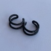 Siyah Renk Halka Ear Cuff (Çift)
