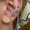 Gümüş Renk Kurdele Figürlü Ear Cuff Küpe (Tek)