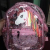 Pembe Renk Şeffaf Unicorn Figürlü Çocuk Sırt Çantası
