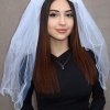 Beyaz Renk Duvak After Party Nikah Duvağı Tarak Tokalı