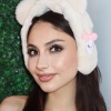 Krem Renk Tavşan Figürlü Peluş Çocuk Kulaklık