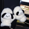 Krem Renk Panda Figürlü Askılı Peluş Eldiven