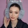Gri Renk Kedi Figürlü Peluş Kulaklık