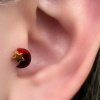 Altın Renk Cerrahi Çelik Ay Ve Yıldız Figürlü Tragus/Kıkırdak Küpe/Piercing (Tek)