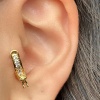 Altın Renk Topuklu Ayakkabı Figürlü Taş Detaylı Cerrahi Çelik Tragus/Kıkırdak Küpe/Piercing (Tek)
