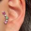 Gümüş Renk Yıldız Figürlü Çelik Tragus/Kıkırdak Küpe/Piercing (Tek)