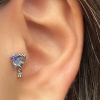 Gümüş Renk Kalp Figürlü Çelik Tragus/Kıkırdak Küpe/Piercing (Tek)