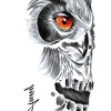 Geçici Kuru Kafa Figürlü Dövme Tattoo