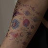 Geçici Karışık Figürlü Simli Dövme Tattoo