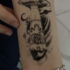 Geçici Uzay Mekiği Figürlü Mini Dövme Tattoo