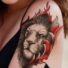 Geçici Aslan Figürlü Dövme Tattoo