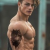 Geçici Kurt Figürlü Dövme Tattoo