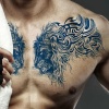 Aslan Figürlü 12 Saat Sonra Kararan Geçici Dövme Tattoo