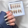 10lu Kahverengi Jel Görünümlü Takma Tırnak Set (Yapıştırıcılı)