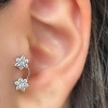 Gümüş Renk Yıldız Figürlü Çelik Tragus/Kıkırdak Küpe/Piercing (Tek)