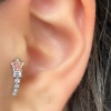 Gümüş Renk Yıldız Figürlü Çelik Tragus/Kıkırdak Küpe/Piercing (Tek)